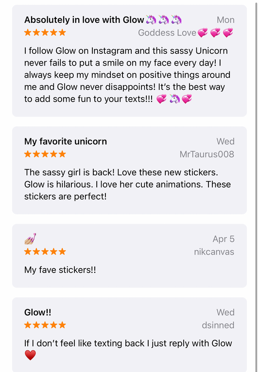 Glow The Unicorn Stickers / Review!