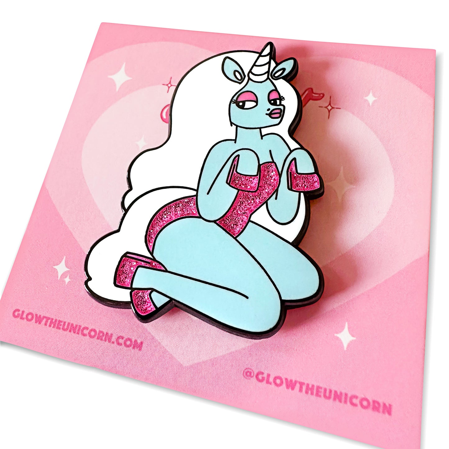 dark nickel hard enamel glow the unicorn pin