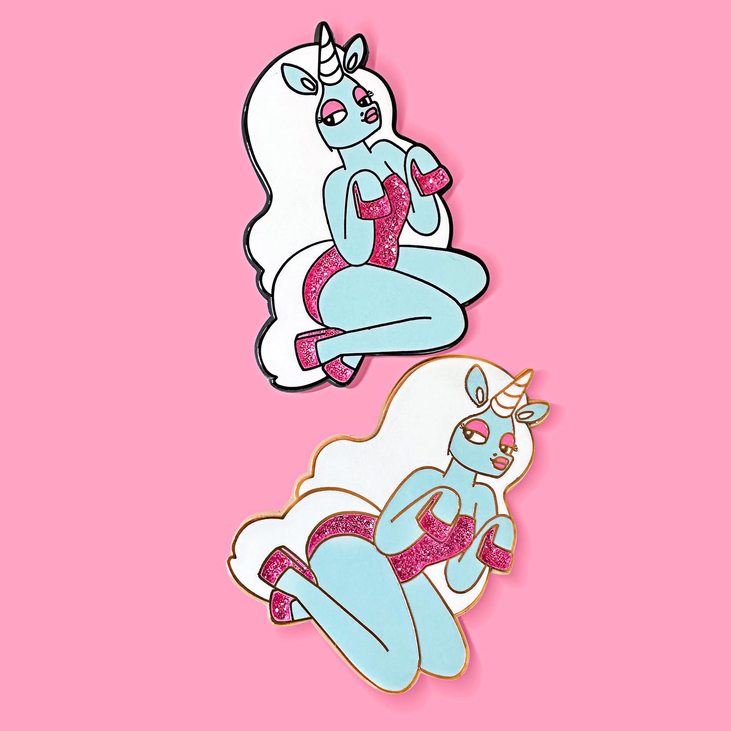 glow the unicorn glitter set pins