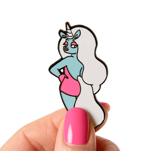 glow sassy pin shot on white background