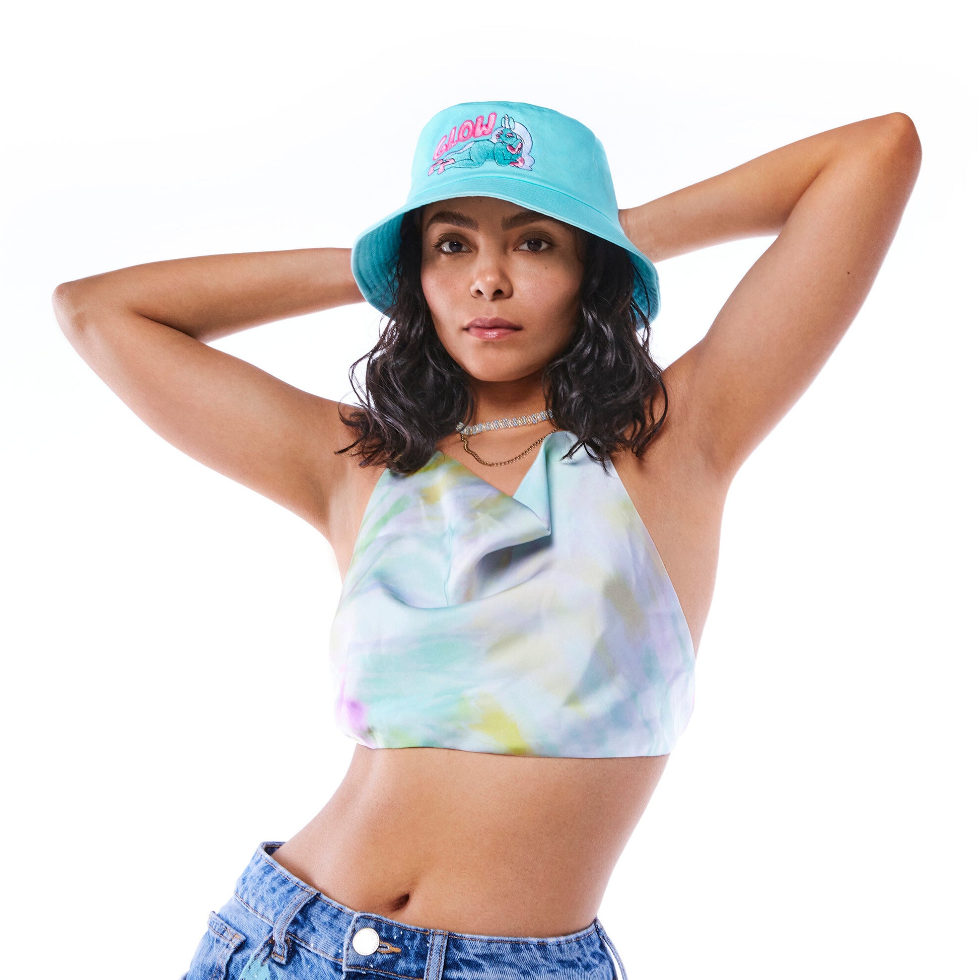 blue unicorn bucket hat