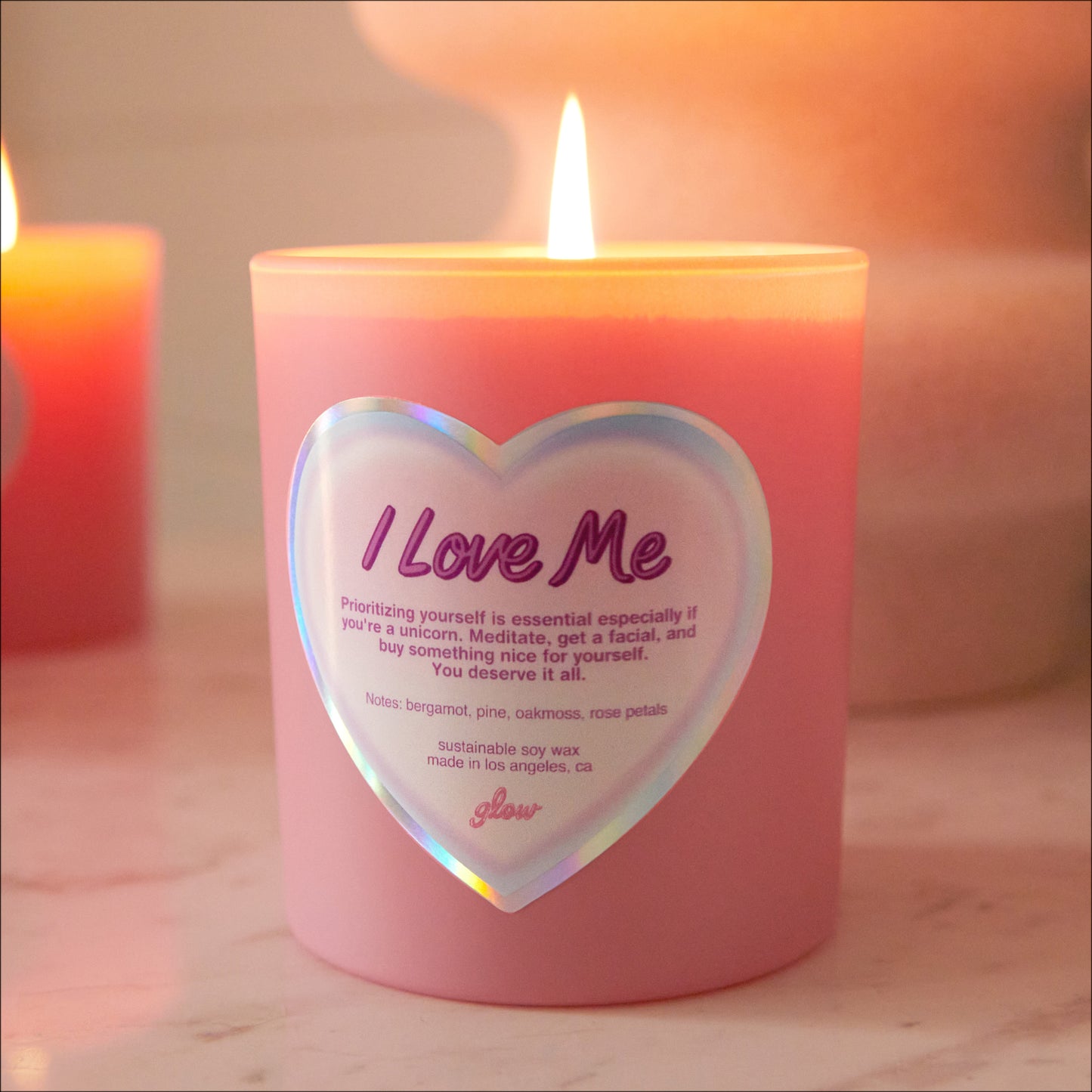 i love me candle burning