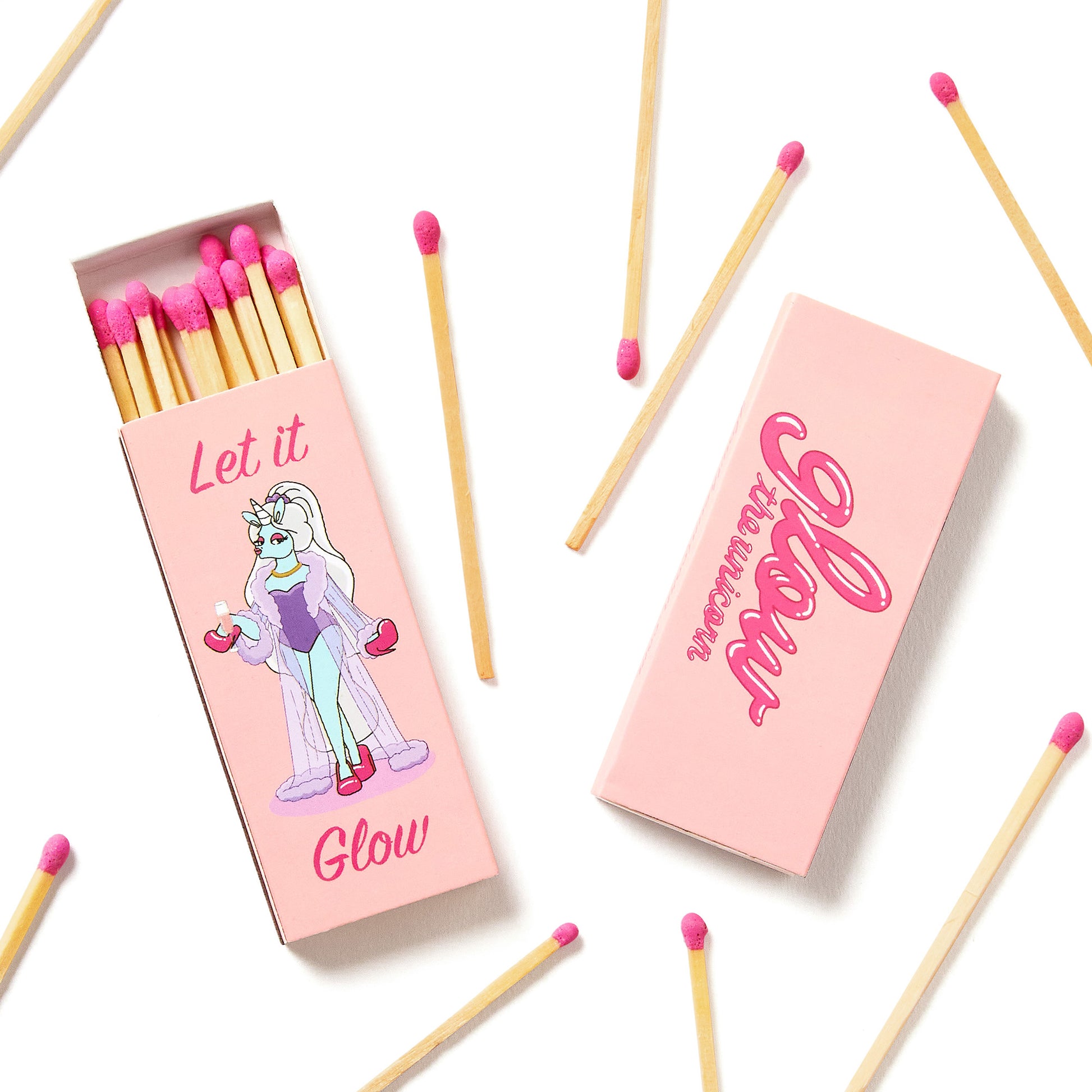 pink match tip with unicorn