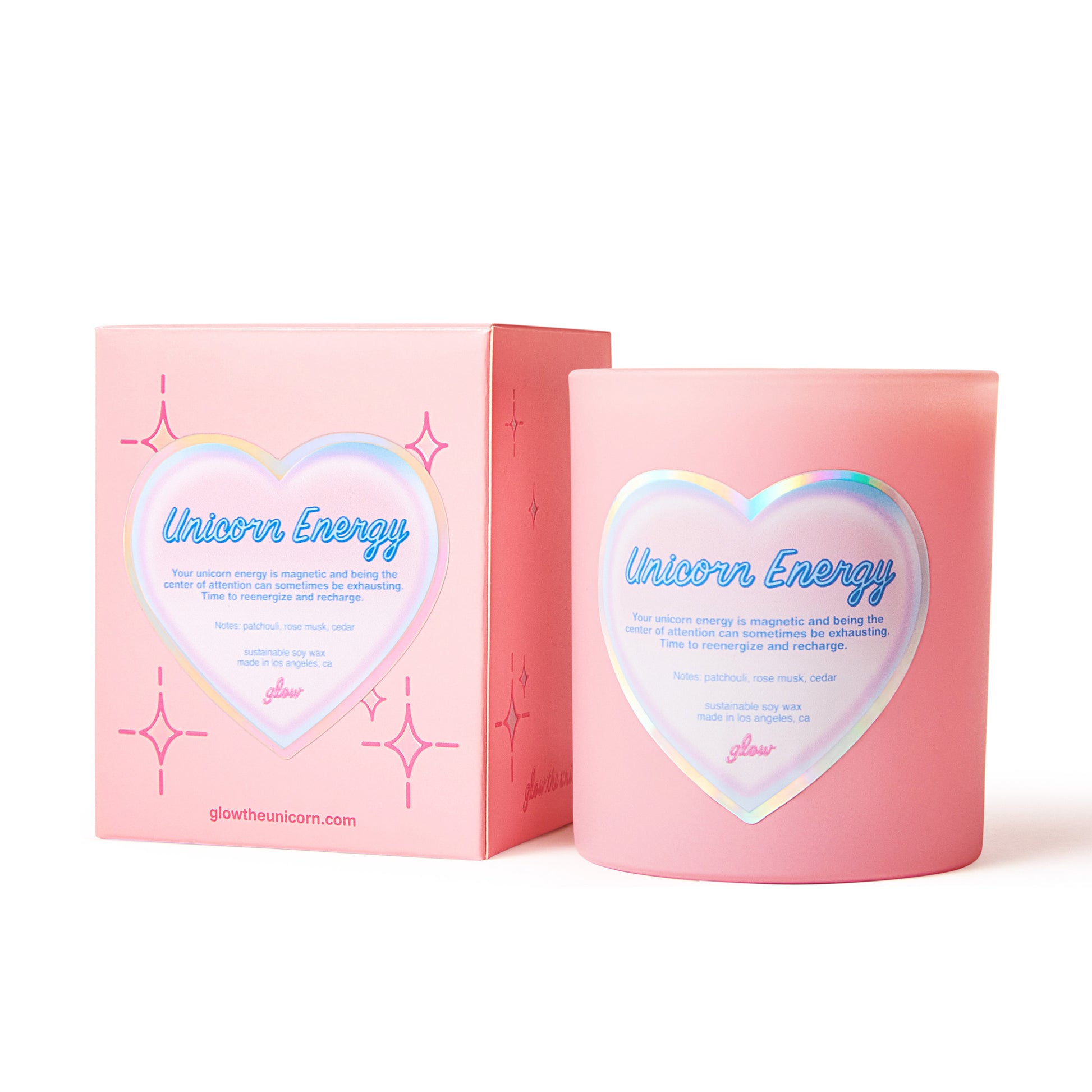 unicorn energy candle set and box