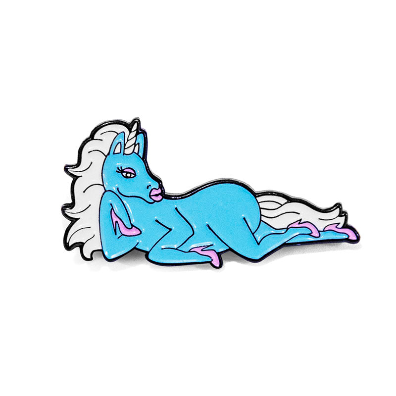 blue unicorn pin in heels