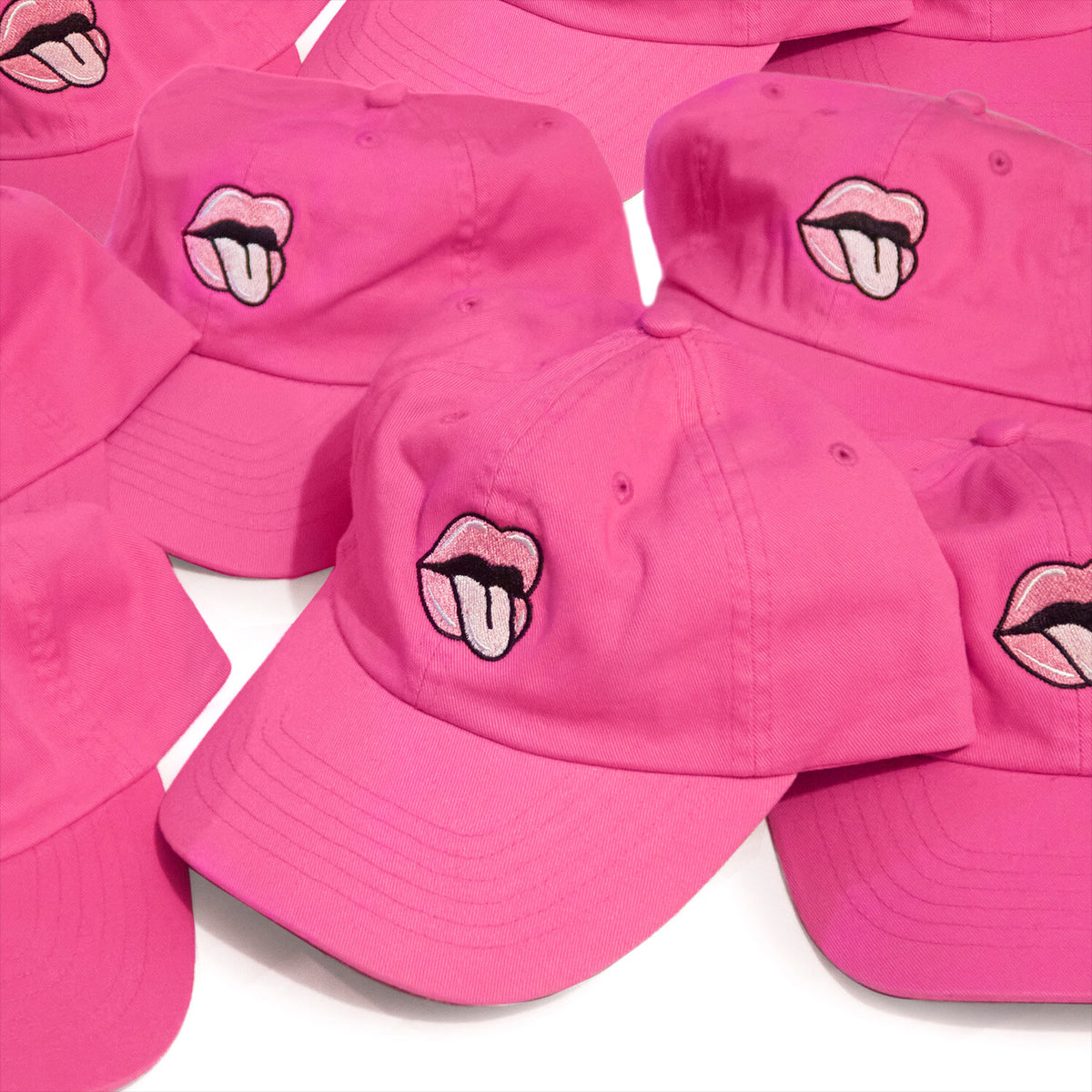 pink lips dad caps