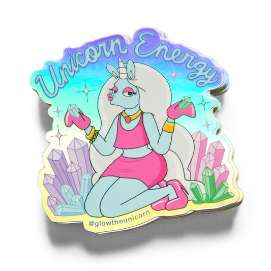 Holographic "Unicorn Energy" sticker