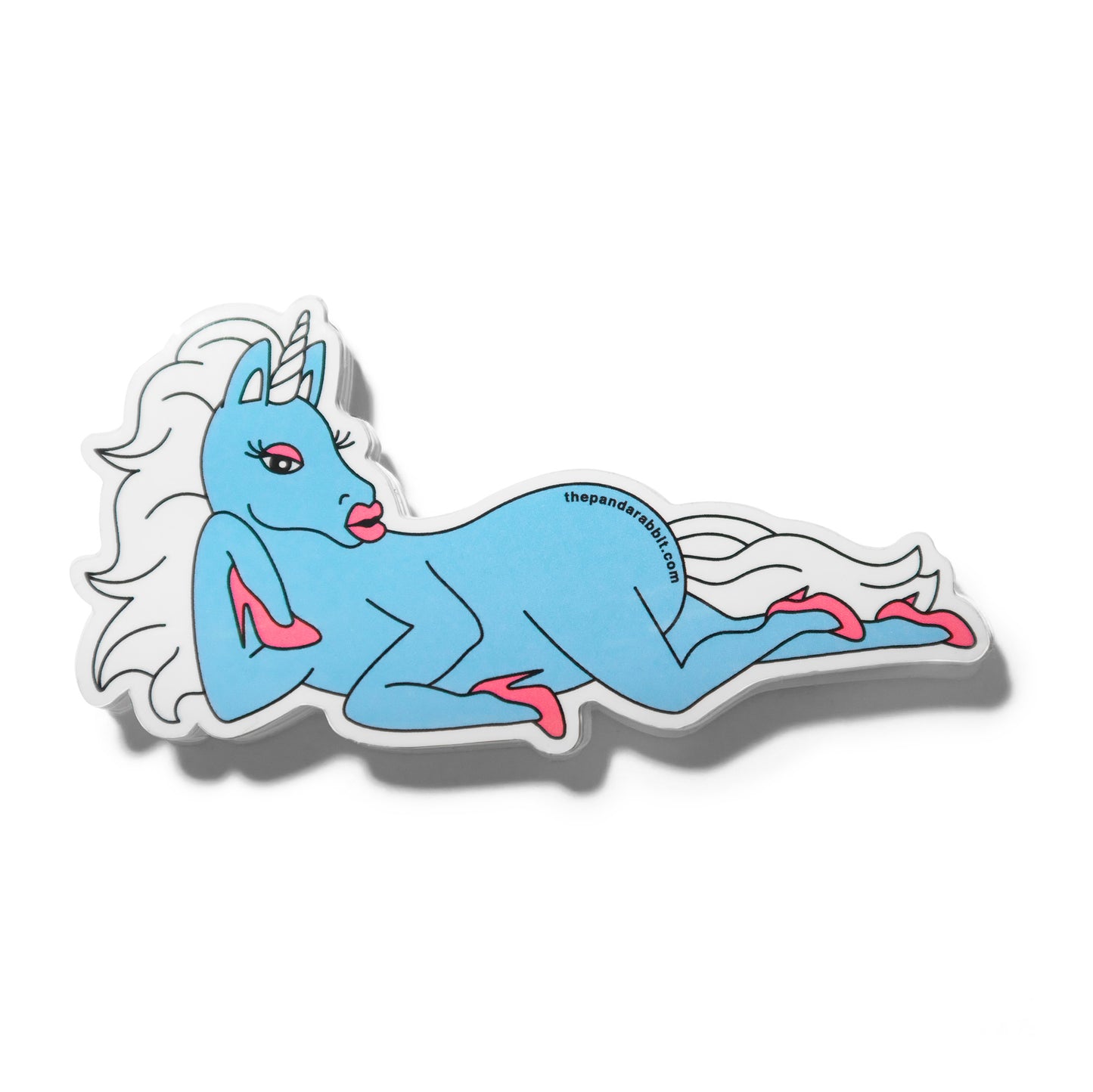 glow the unicorn blue sticker with heels