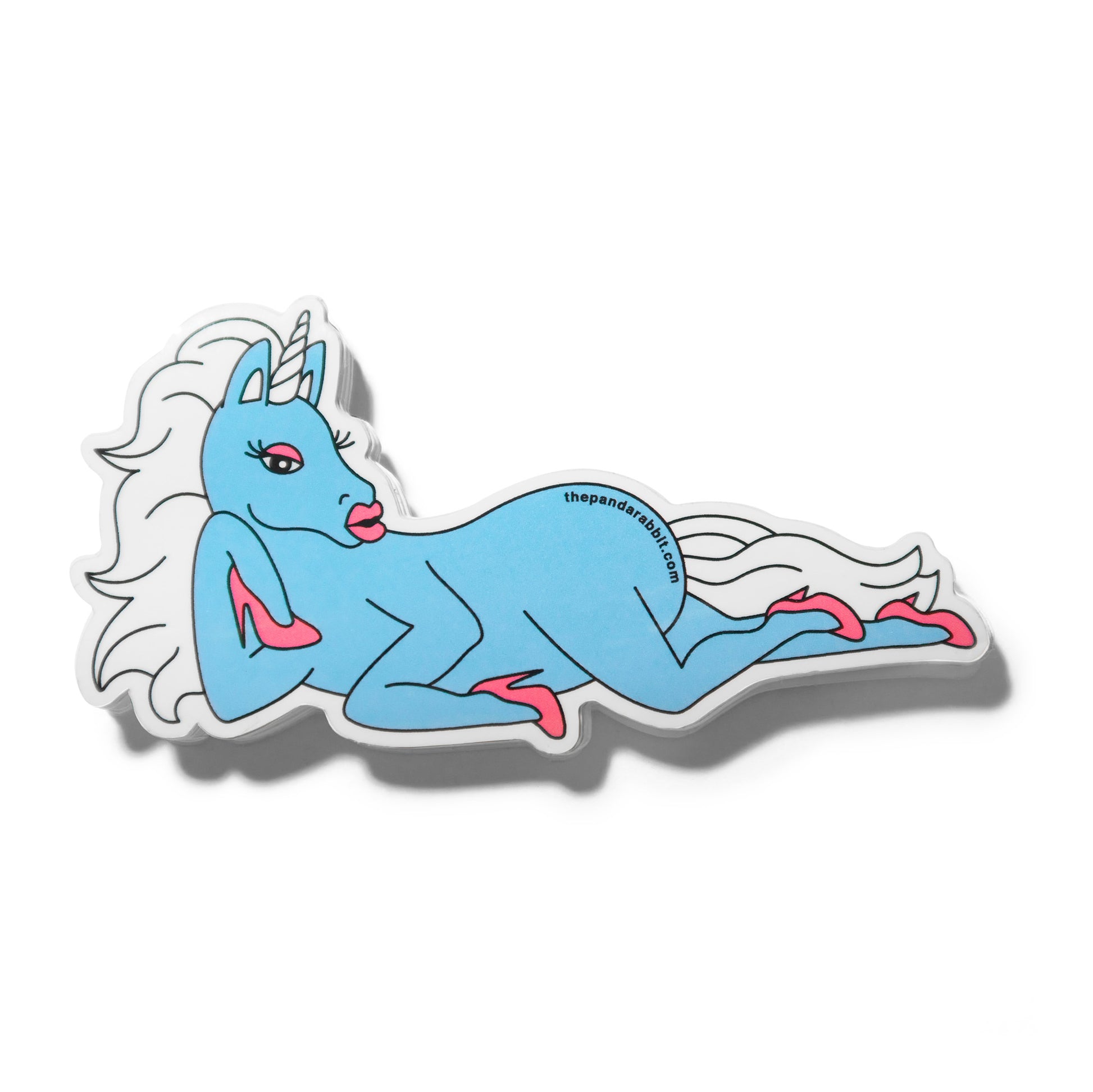glow the unicorn blue sticker with heels