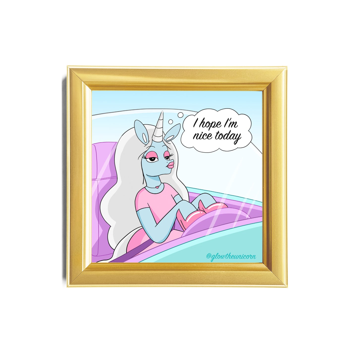 nice today print in gold frame