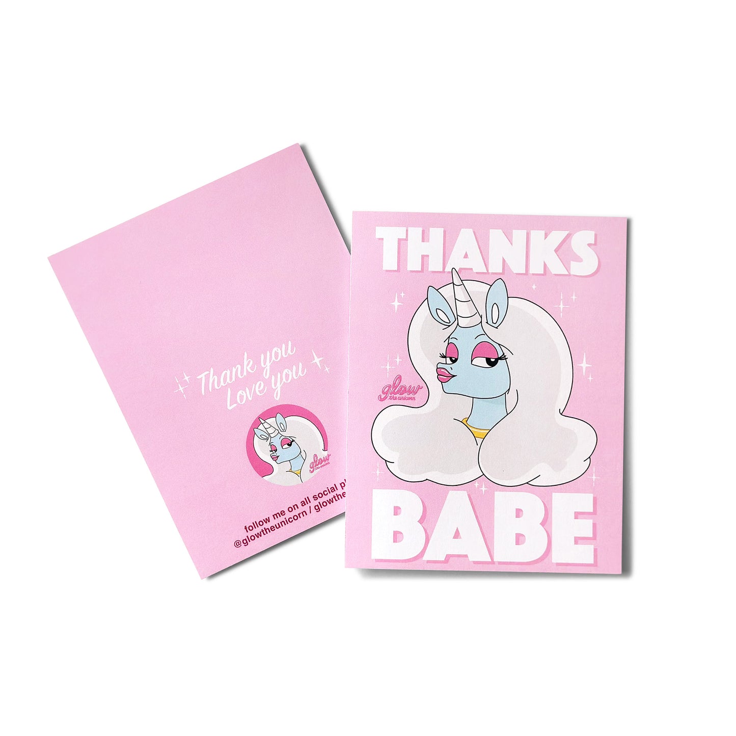 front and back thanks babe card