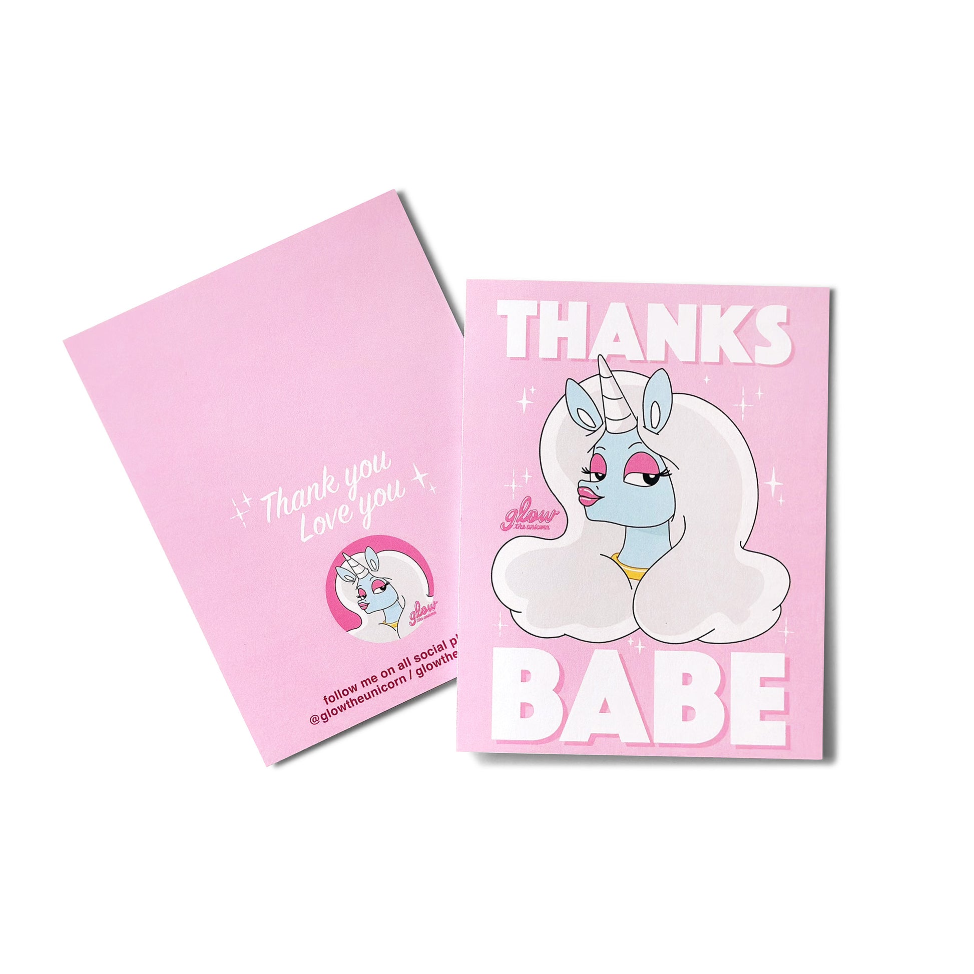 front and back thanks babe card