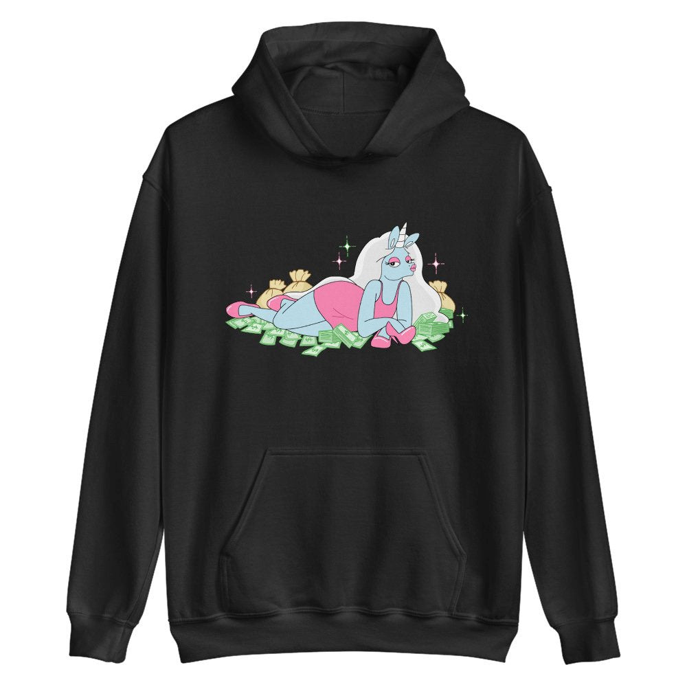 black unicorn hoodie money