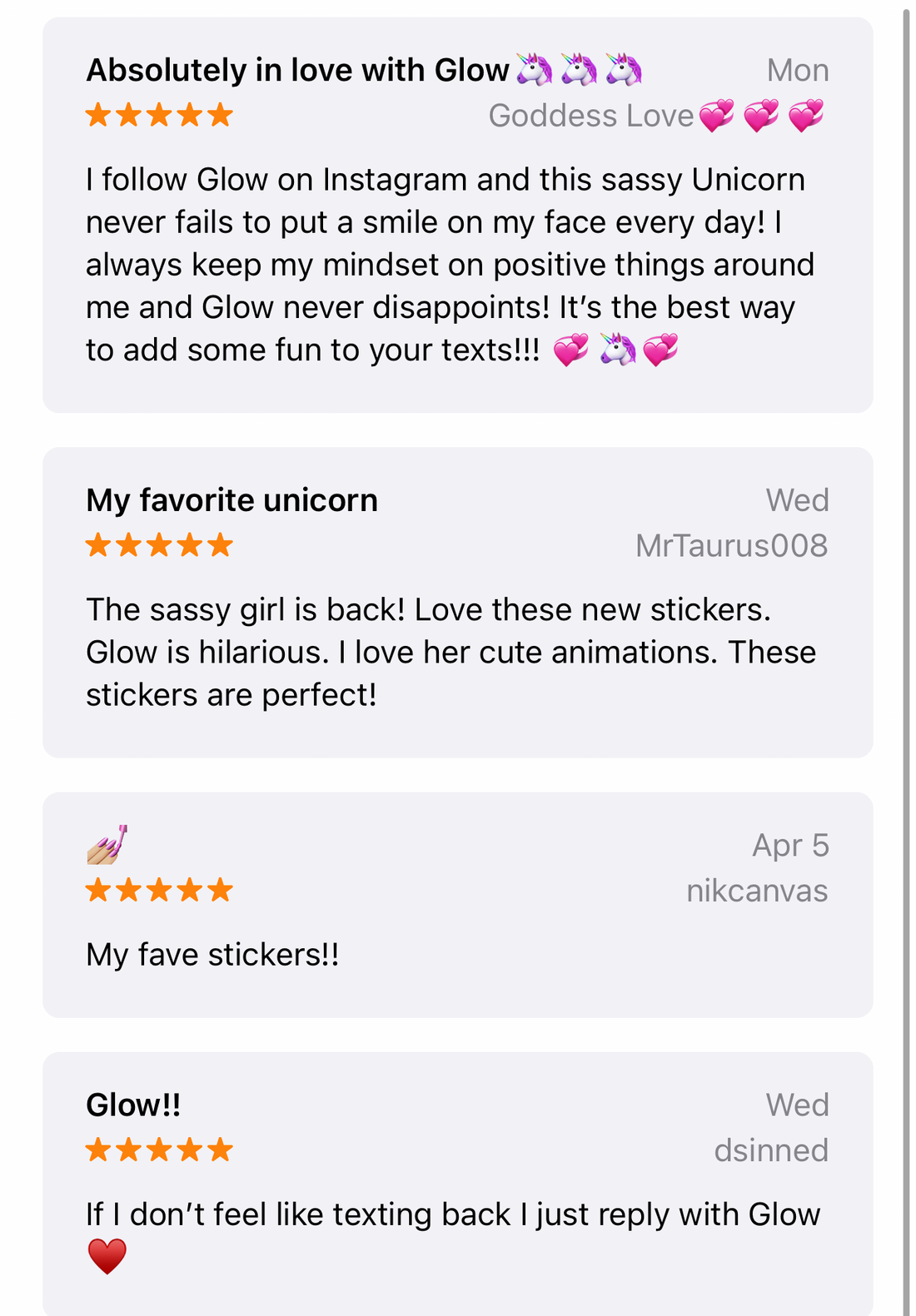 Glow The Unicorn Stickers / Review!