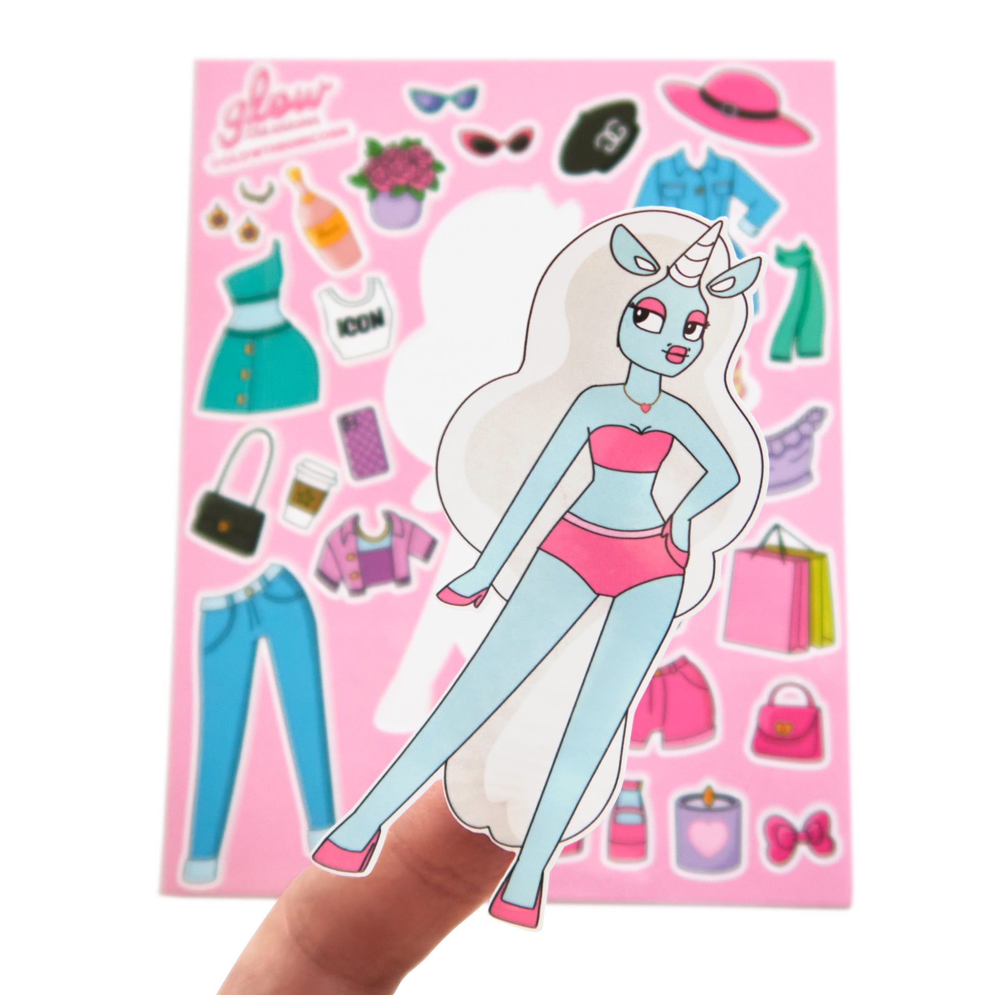 unicorn sticker pack doll