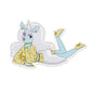 glow the unicorn wearing a star theme dress sticker