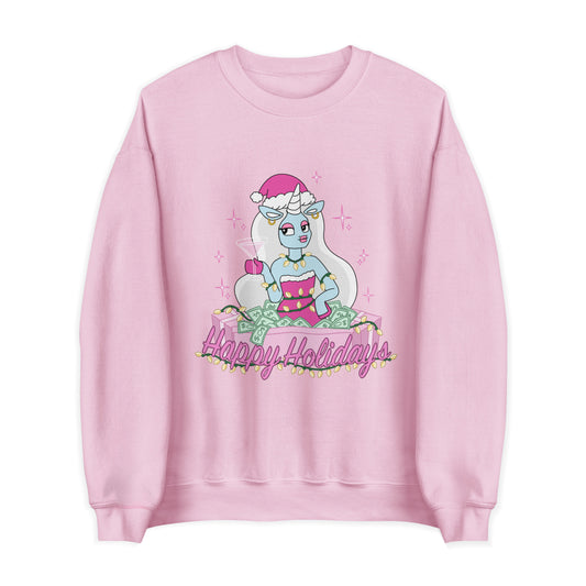 pink holiday unicorn sweater