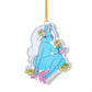 blue unicorn air freshener with yellow flowers