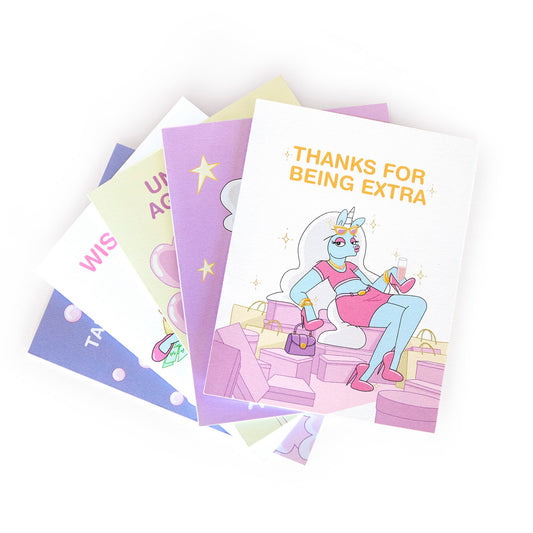 unicorn greeting card pack