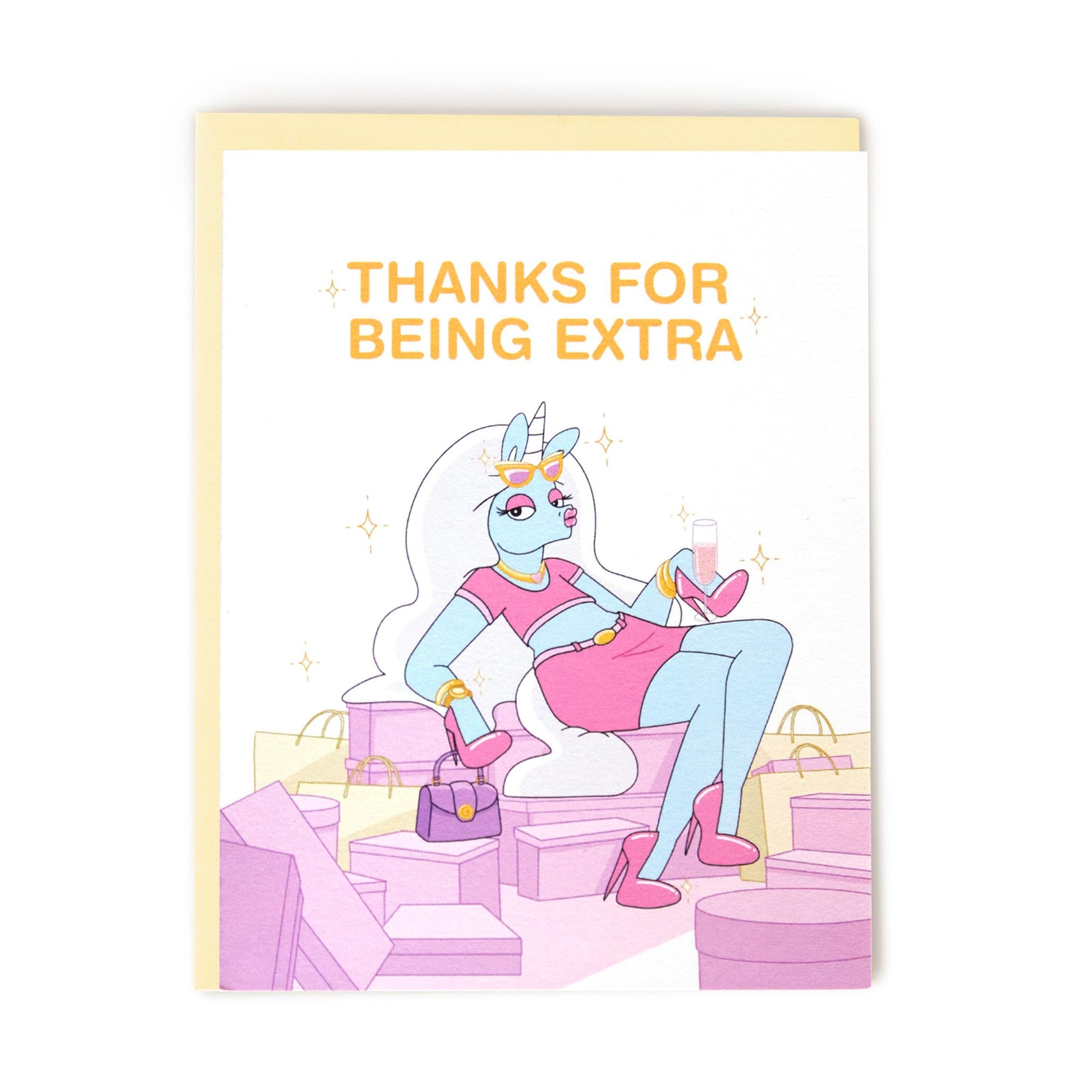 sassy unicorn greeting card
