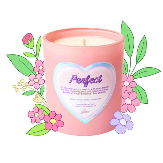 perfect candle in pink jar. unicorn candle