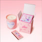 unicorn energy candle set with pink matches and box