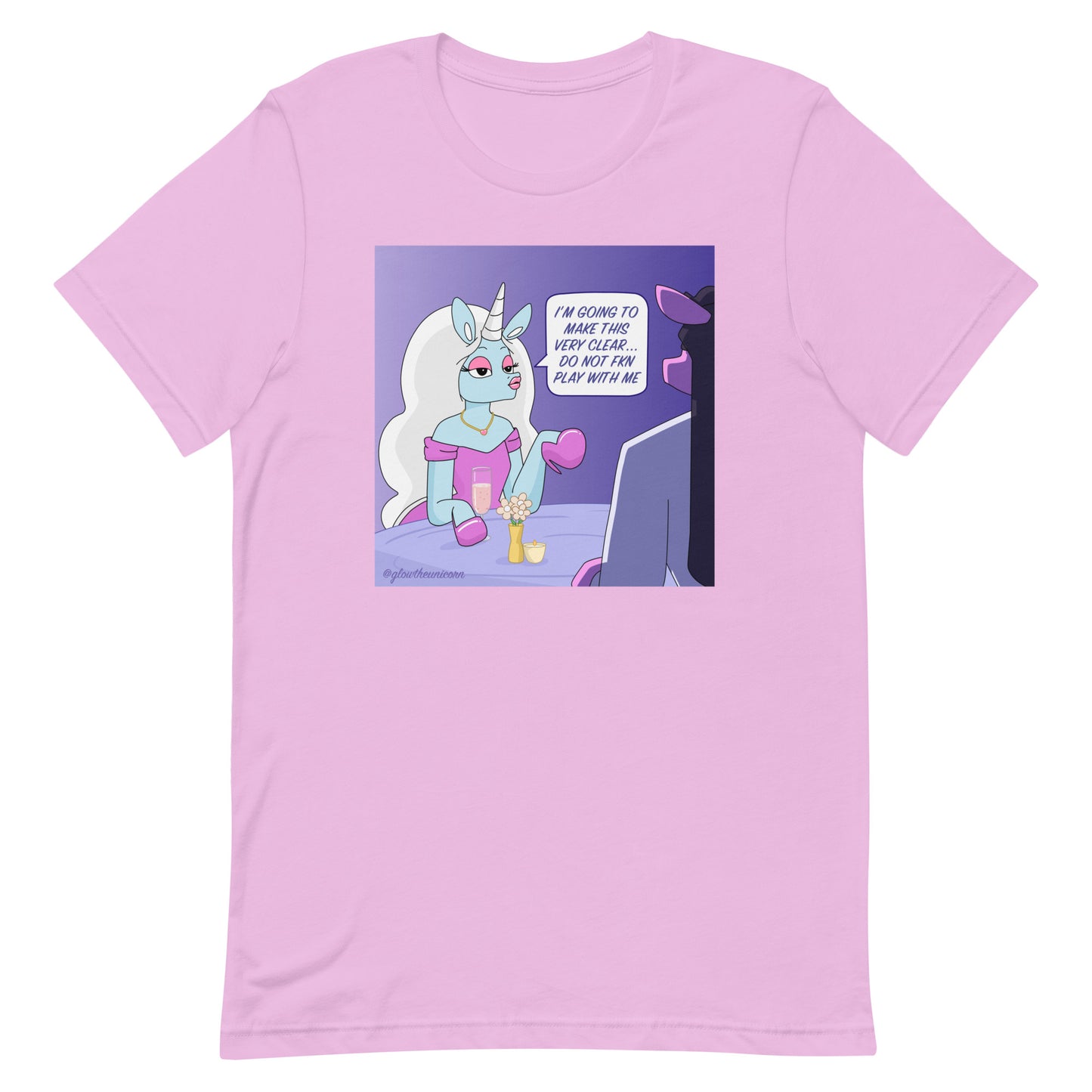 do not play with me tee in lilac