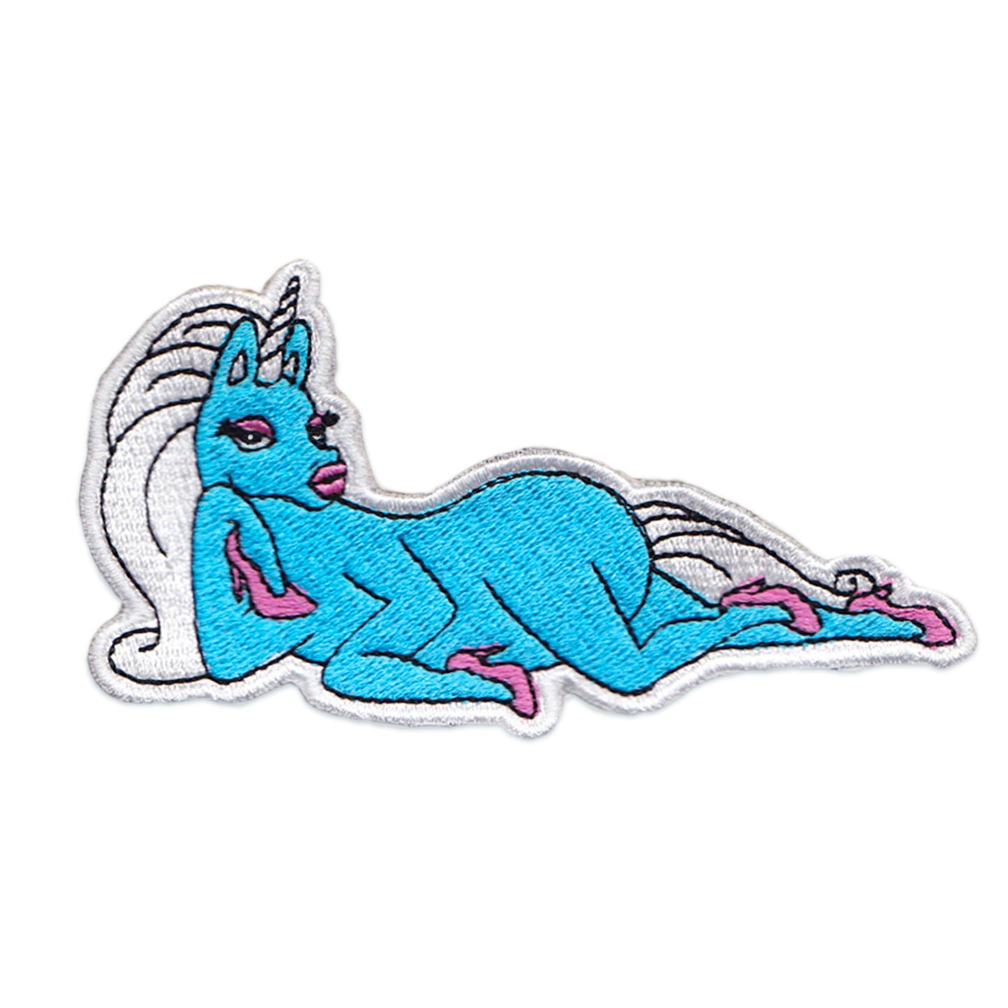 blue unicorn patch with heels