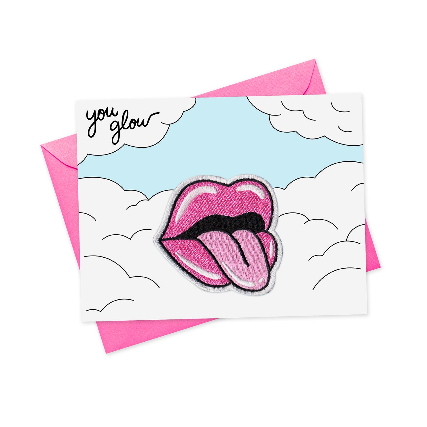 pink lips patch and card
