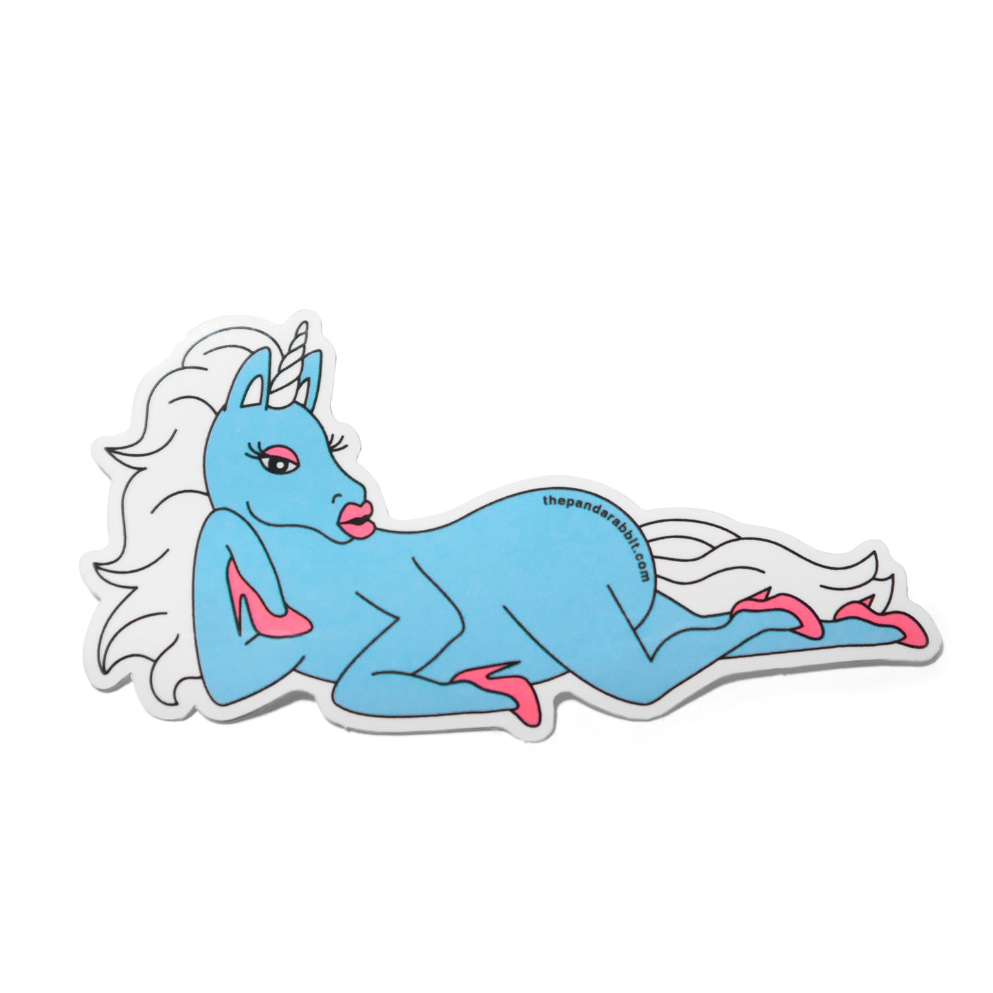 unicorn blue sticker with heels