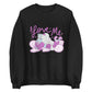 i love me unicorn black crew neck sweater