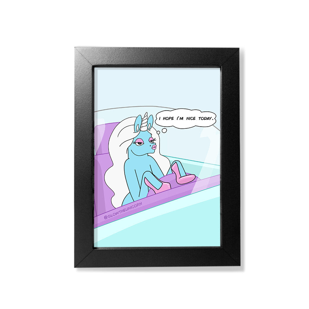 unicorn driving framed art