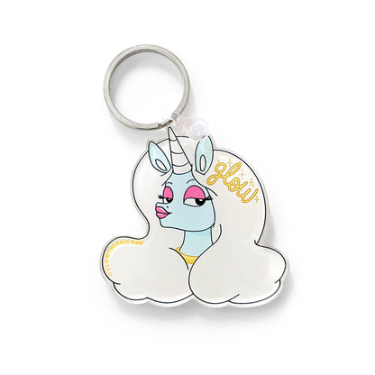 unicorn glam glow keychain