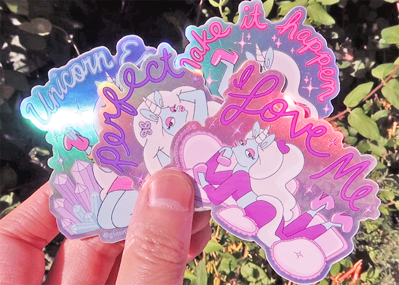 holographic unicorn stickers